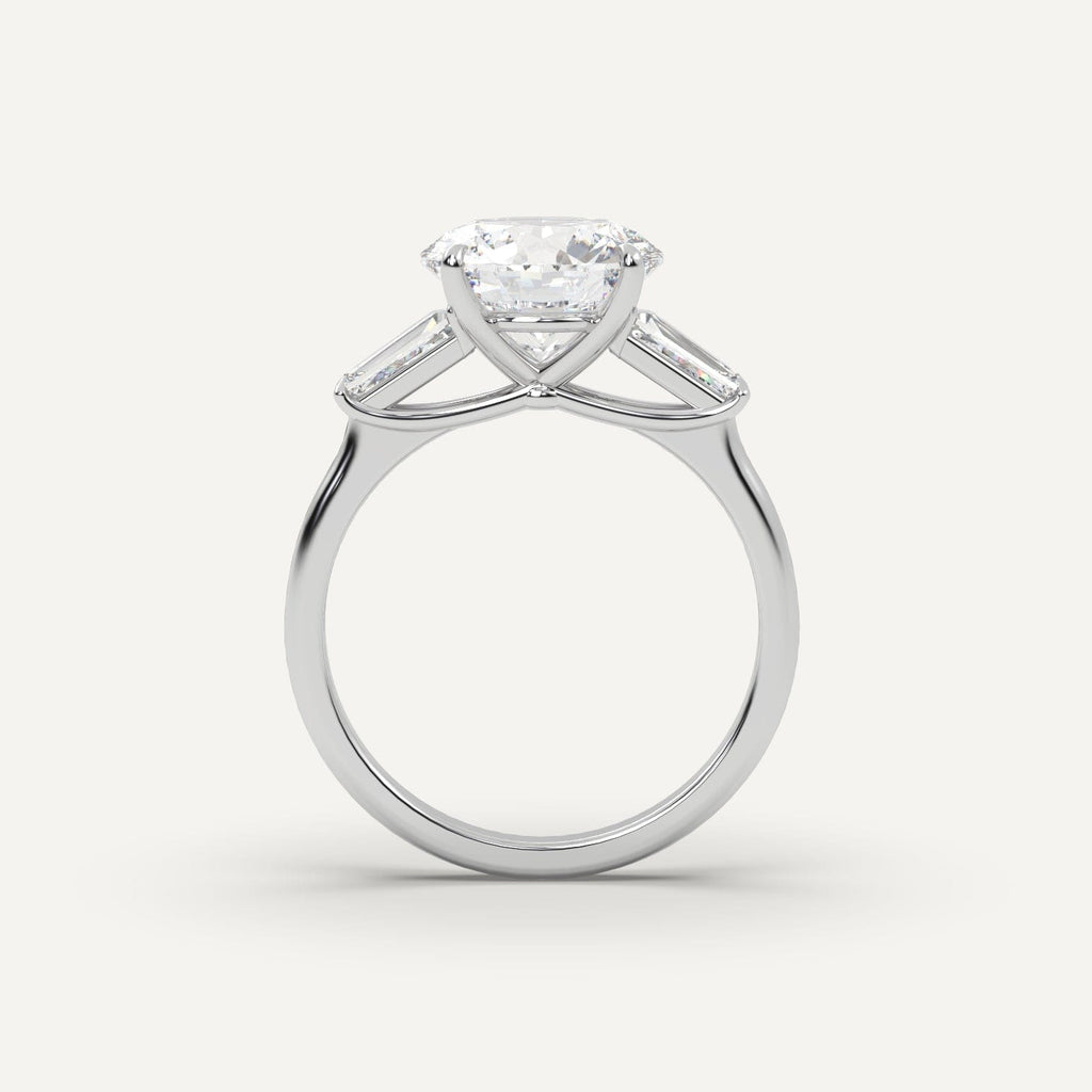 3 Carat Round Cut Engagement Ring In 950 Platinum