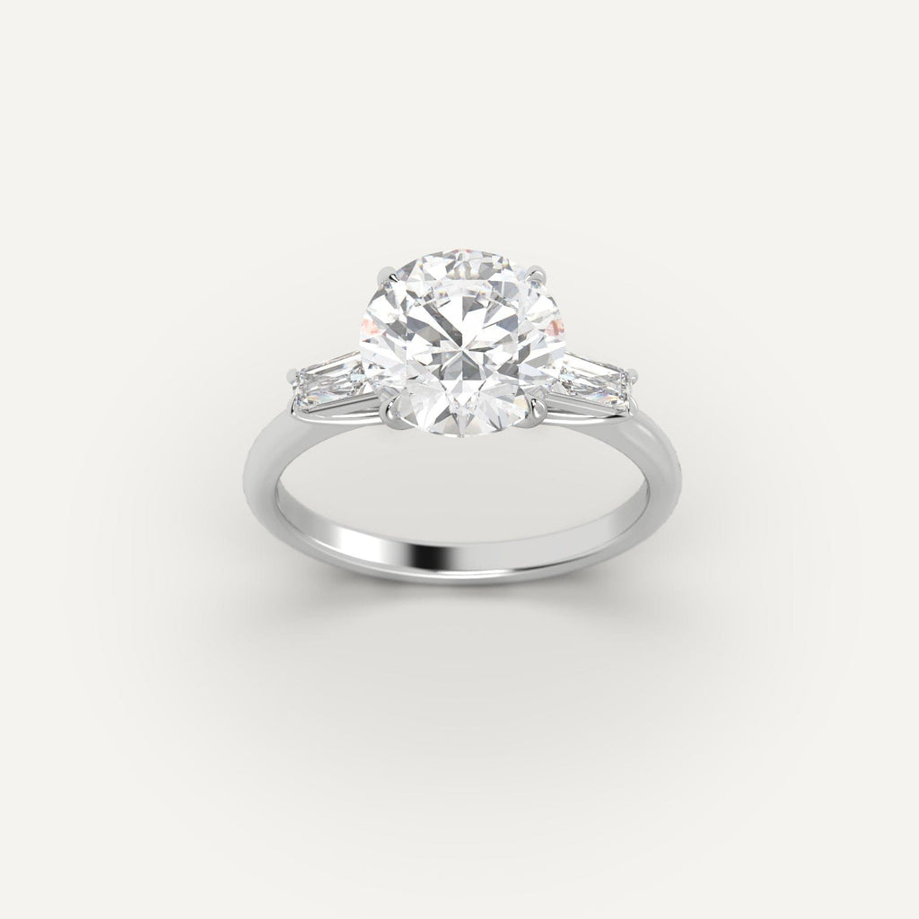 Platinum 3 Carat Engagement Ring On Woman's Hand