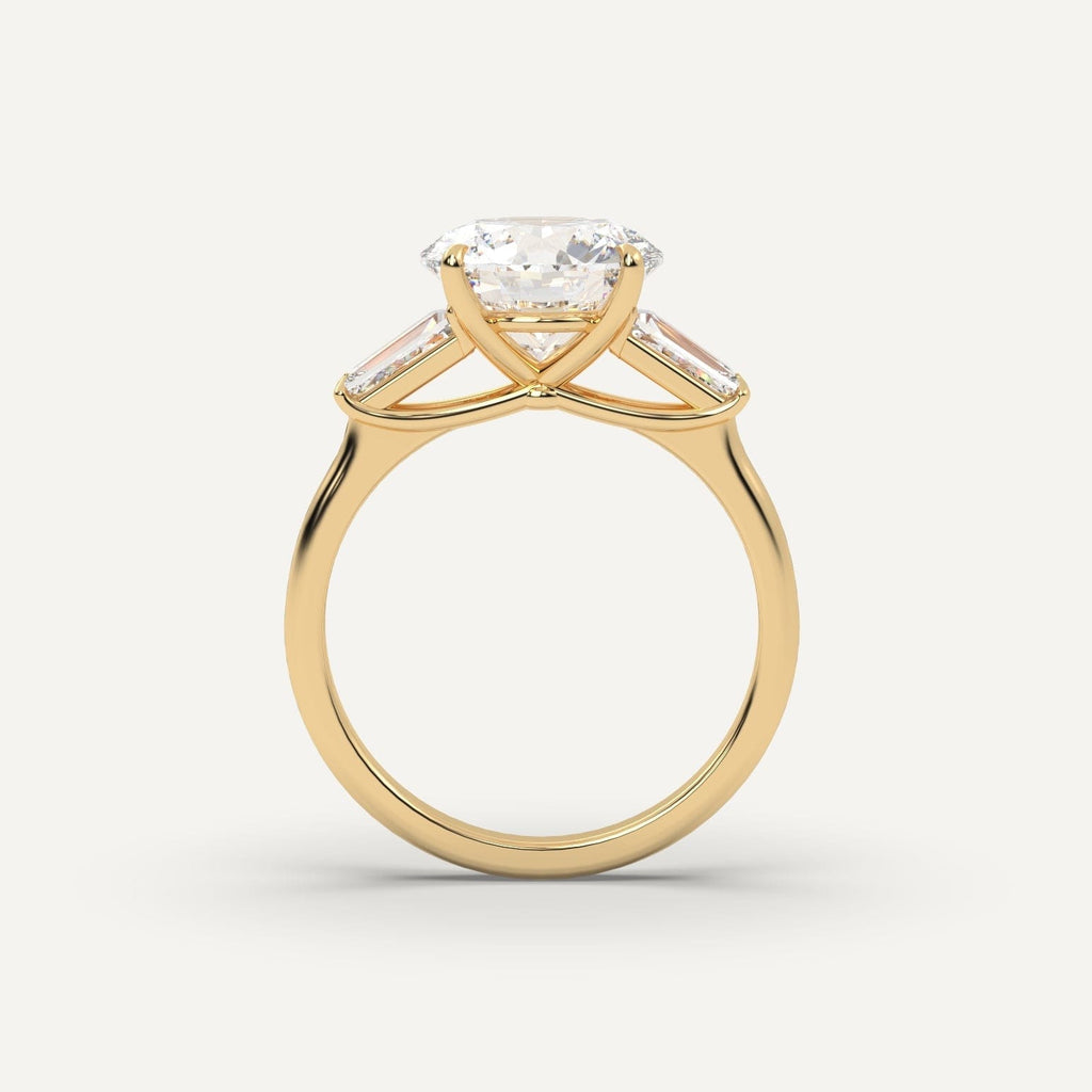 Round Diamond Ring Semi-Mount 14K Yellow Gold