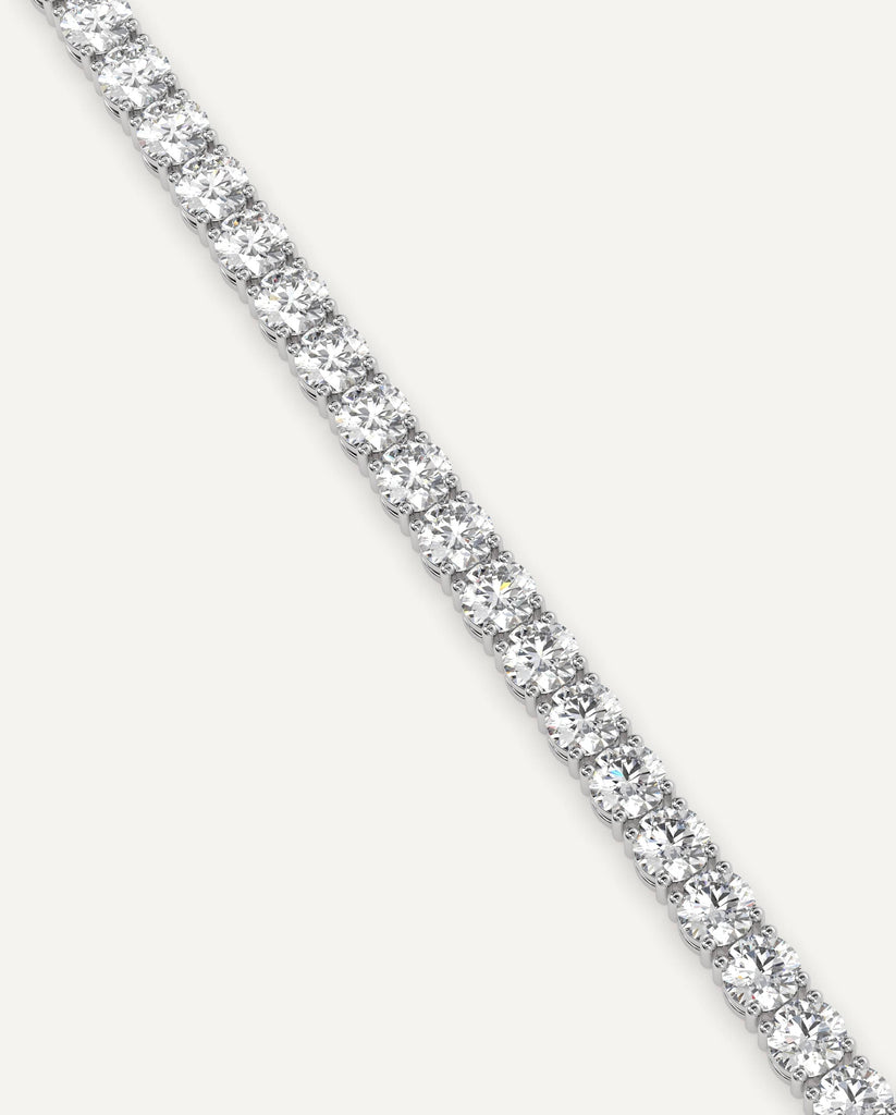 classic diamond tennis bracelet with round natural diamonds in white gold