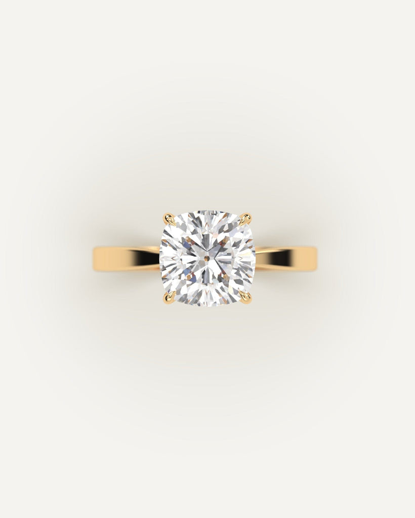 Gold Cathedral Cushion Cut Diamond Ring Setting No Diamond