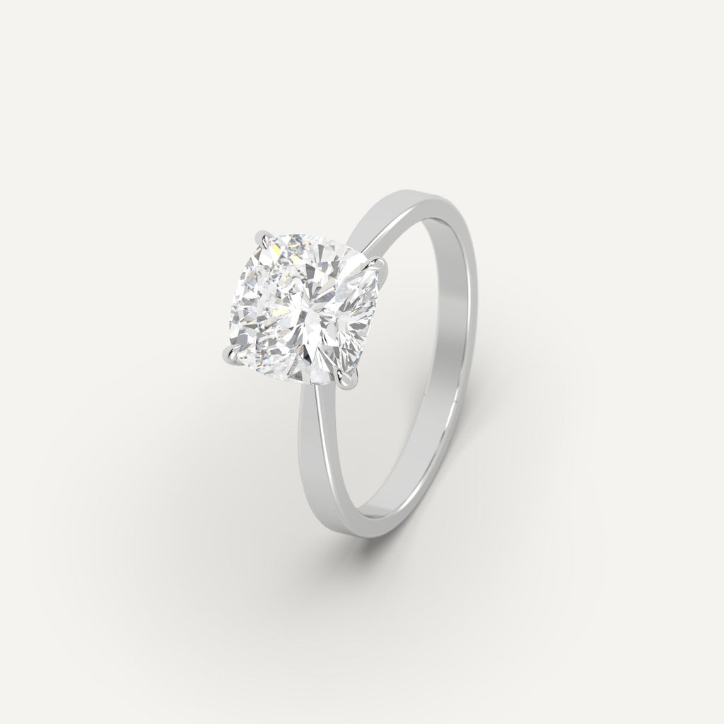 Platinum Cathedral Cushion Cut Diamond Ring Setting