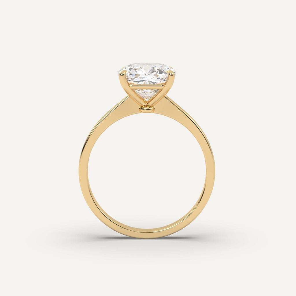 Cushion Diamond Ring Semi-Mount 14K Yellow Gold