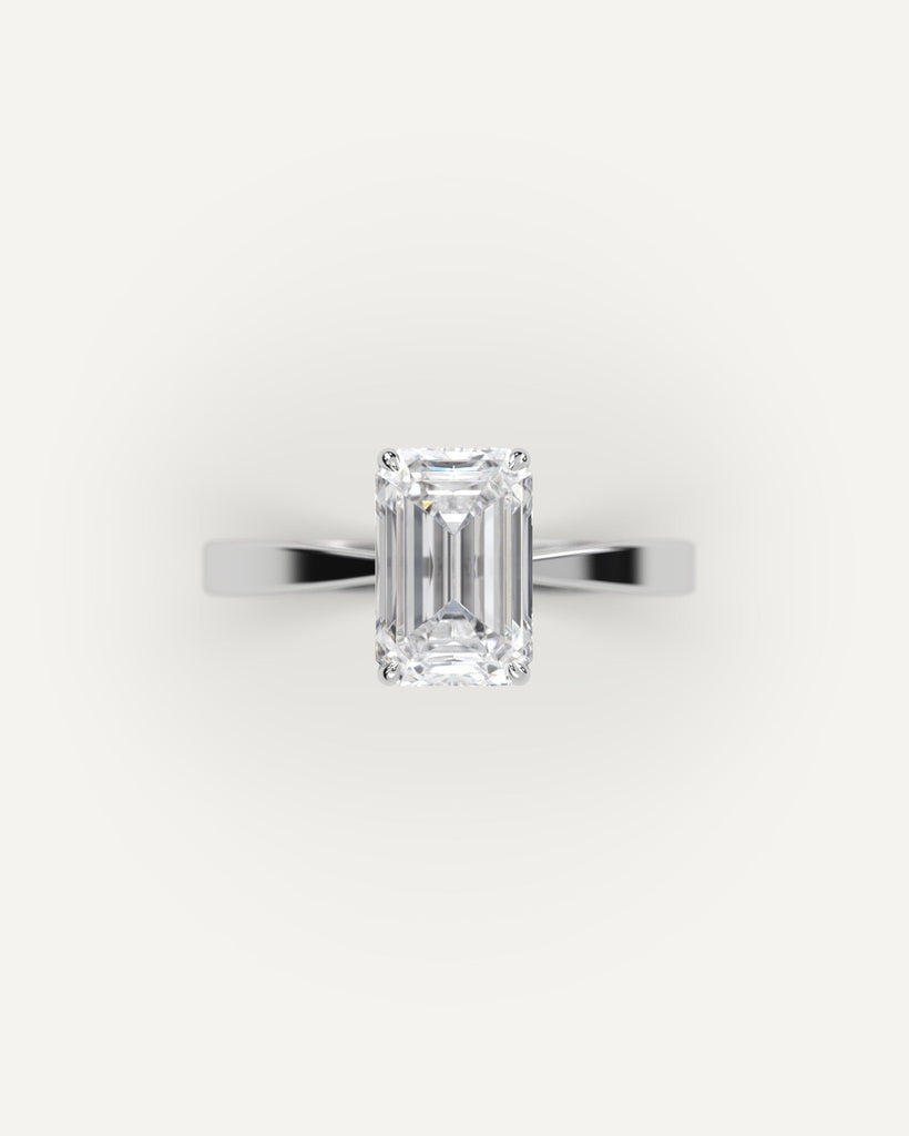 Emerald Diamond Ring Semi-Mount Platinum