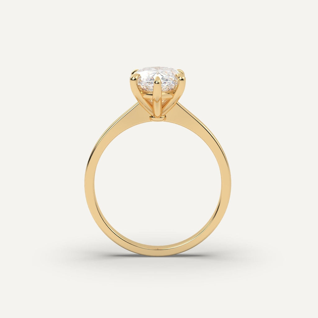 Marquise Diamond Ring Semi-Mount 14K Yellow Gold