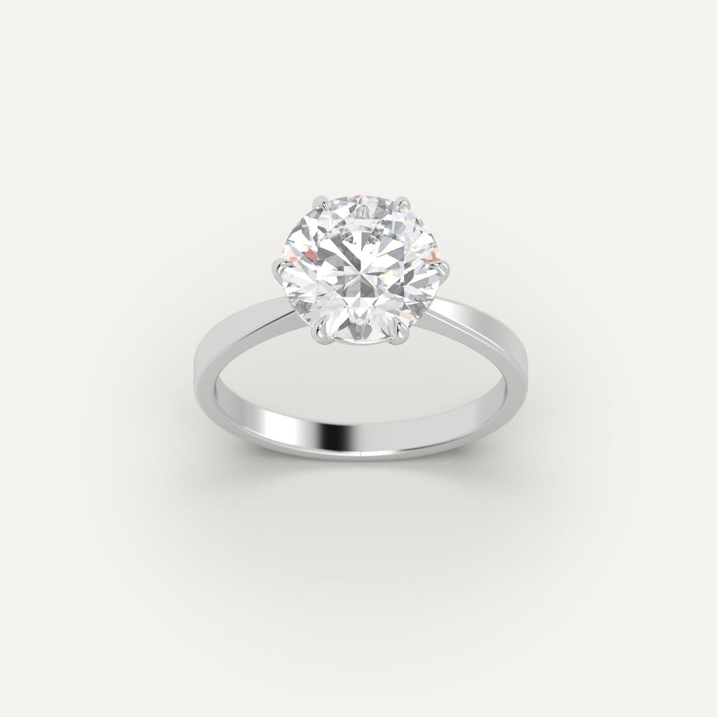 Ring Setting in 14K White Gold for 1, 2 and 3 carat Round Diamonds