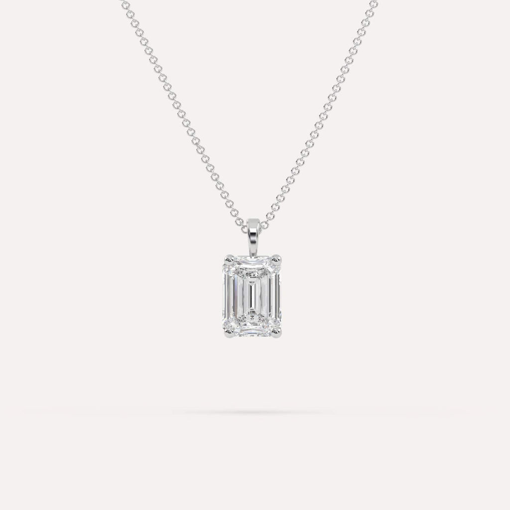 3 Carat Diamond Pendant Necklace In 14K White Gold