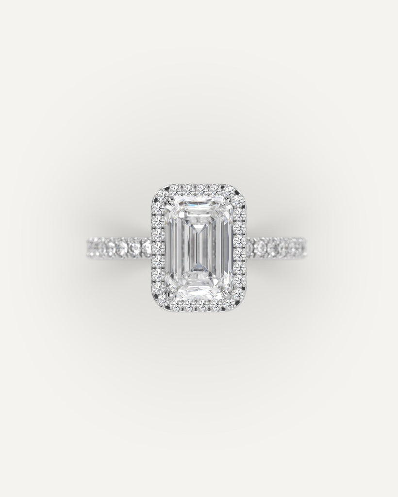 Emerald Diamond Ring Semi-Mount Platinum