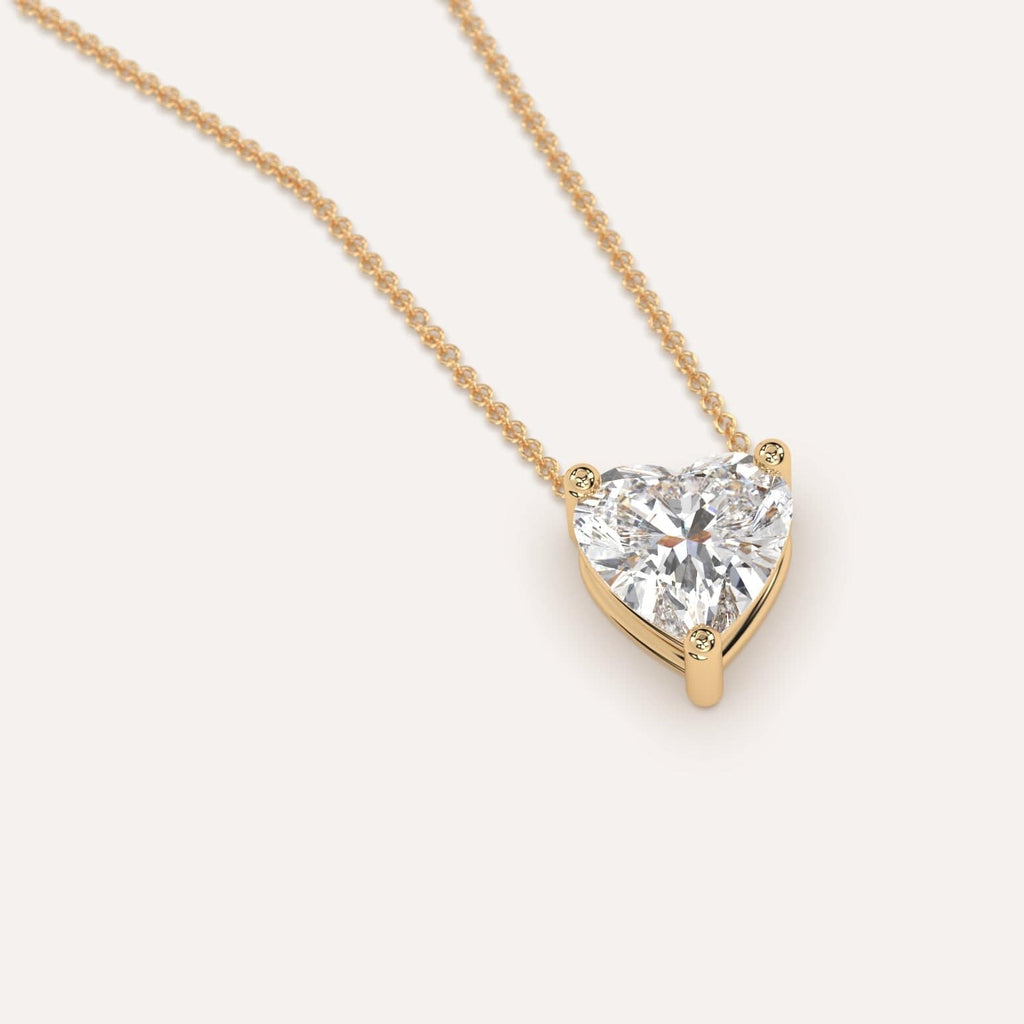 3 Carat Diamond Floating Necklace In 14K Yellow Gold