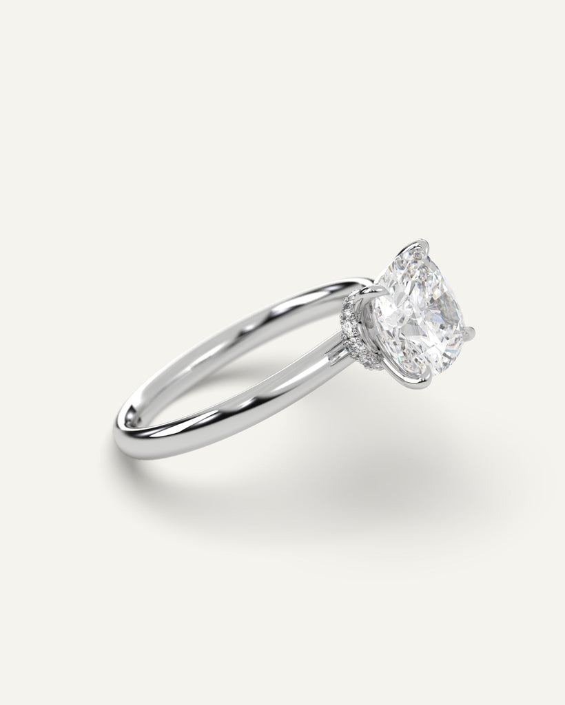 Cushion Diamond Ring Semi-Mount Platinum