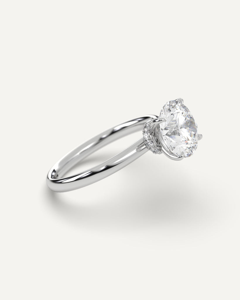 Round Diamond Ring Semi-Mount Platinum