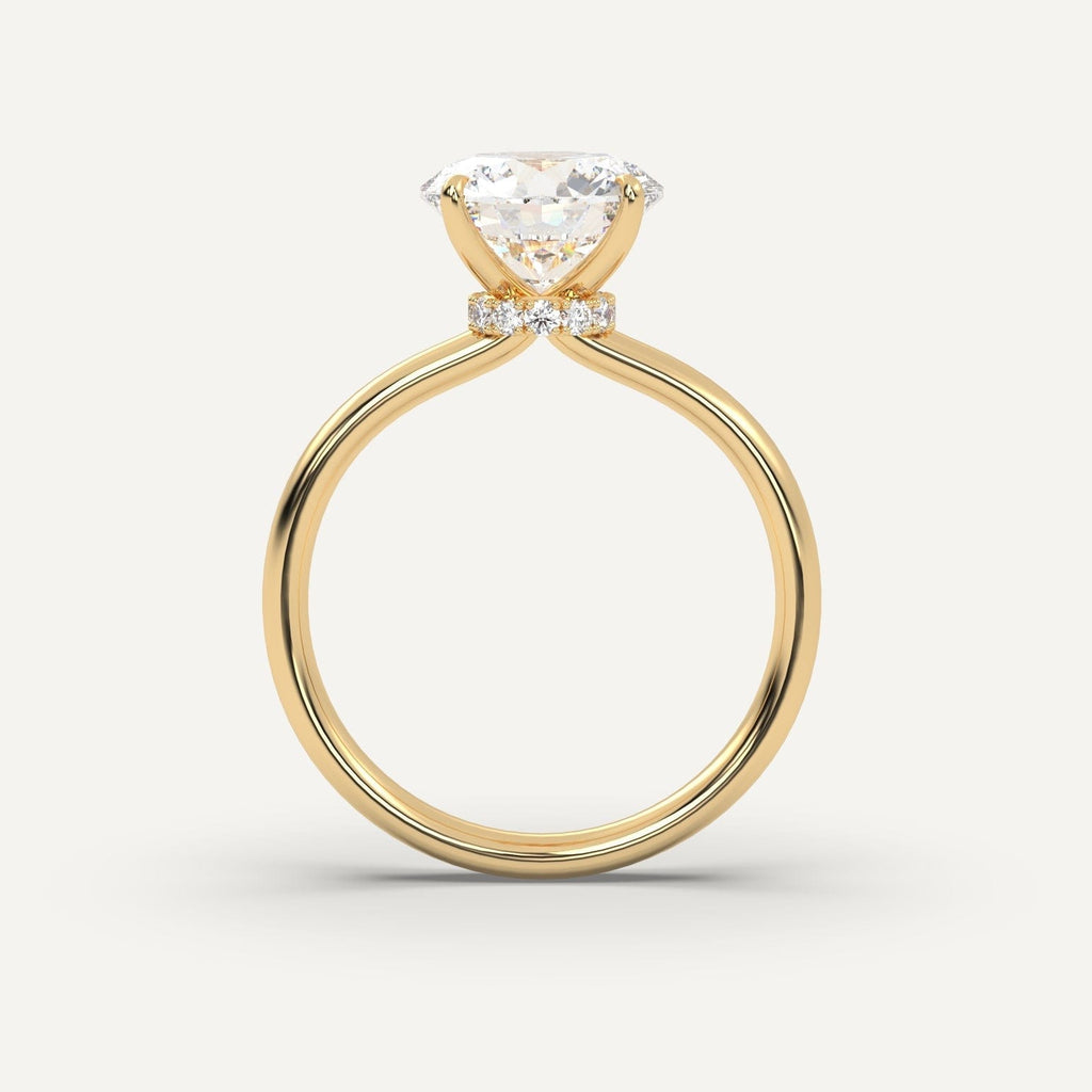 Round Diamond Ring Semi-Mount 14K Yellow Gold