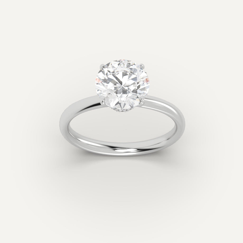 Ring Setting in 14K White Gold for 1, 2 and 3 carat Round Diamonds