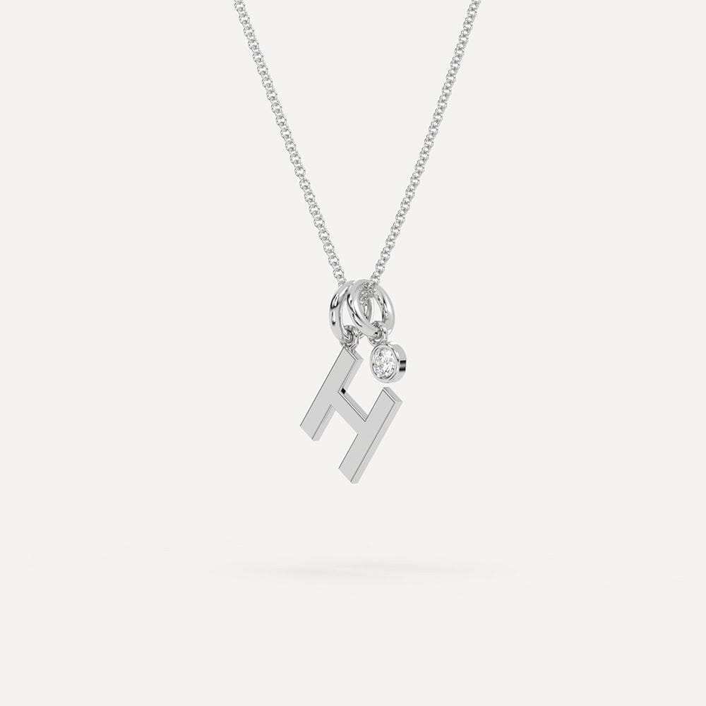 White gold H letter chain