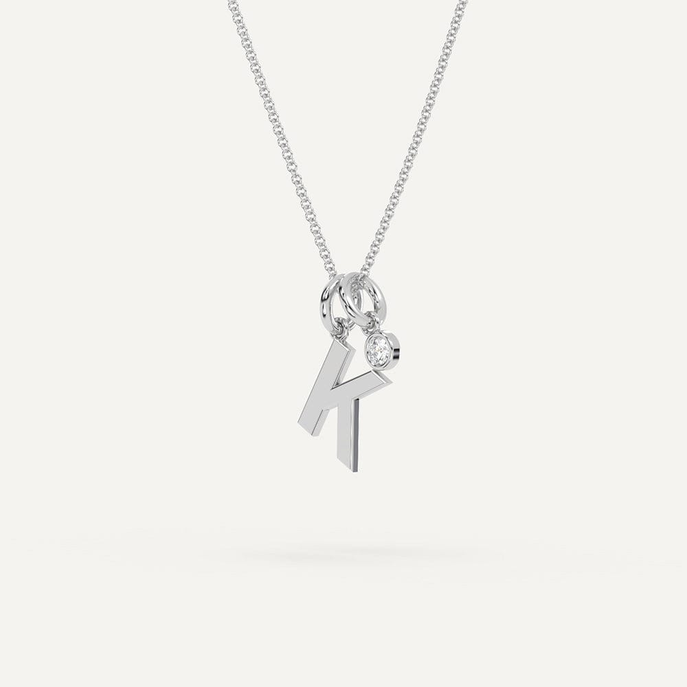 Diamond Letter K Necklace Pendant