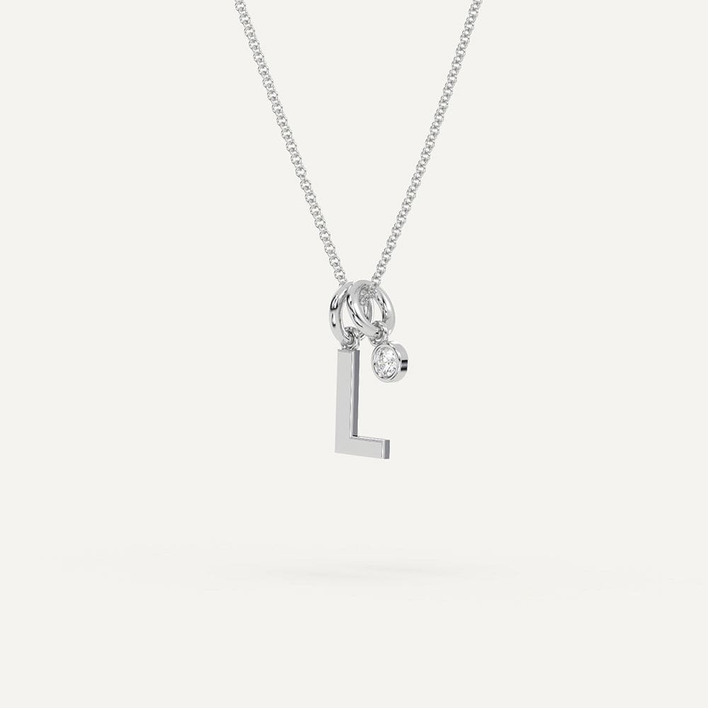 White gold L letter chain