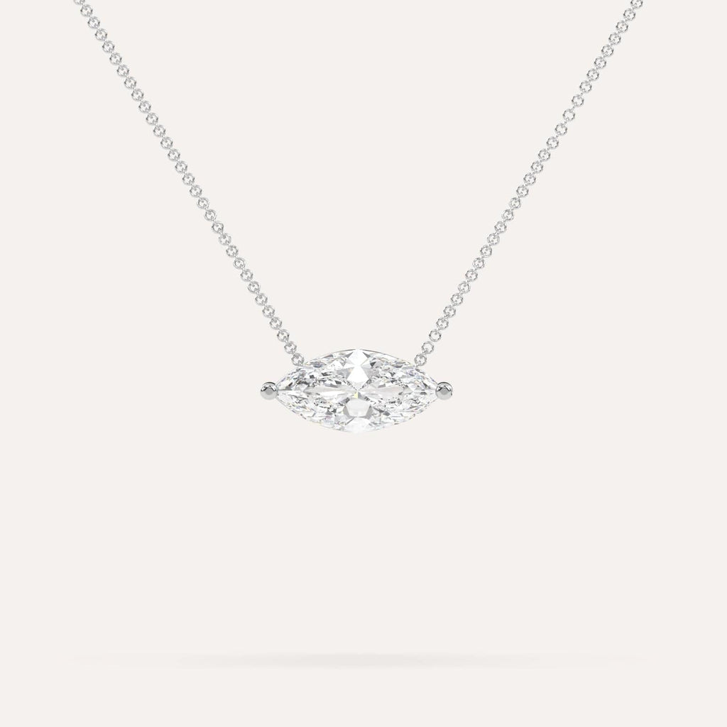 3 Carat Diamond Floating Necklace In 14K White Gold