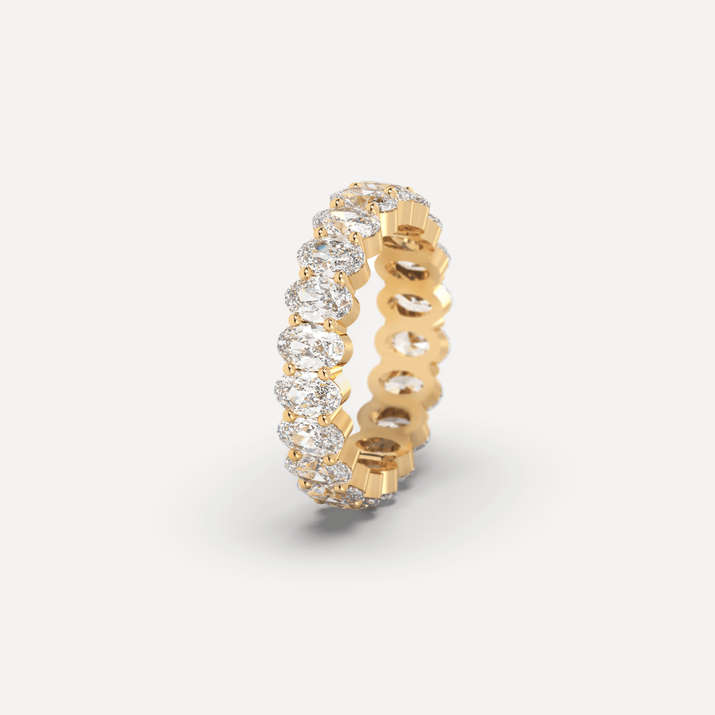 Yellow Gold Oval Diamond Eternity Ring