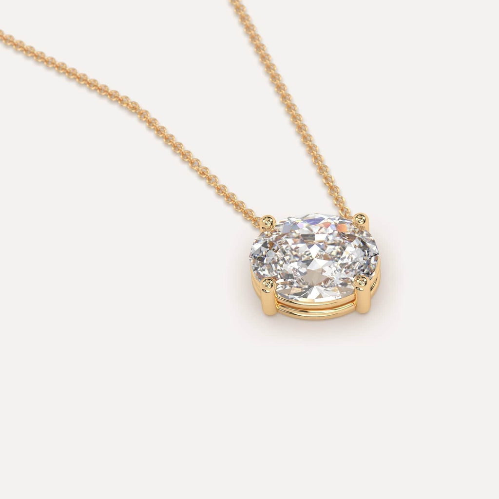 3 Carat Diamond Floating Necklace In 14K Yellow Gold