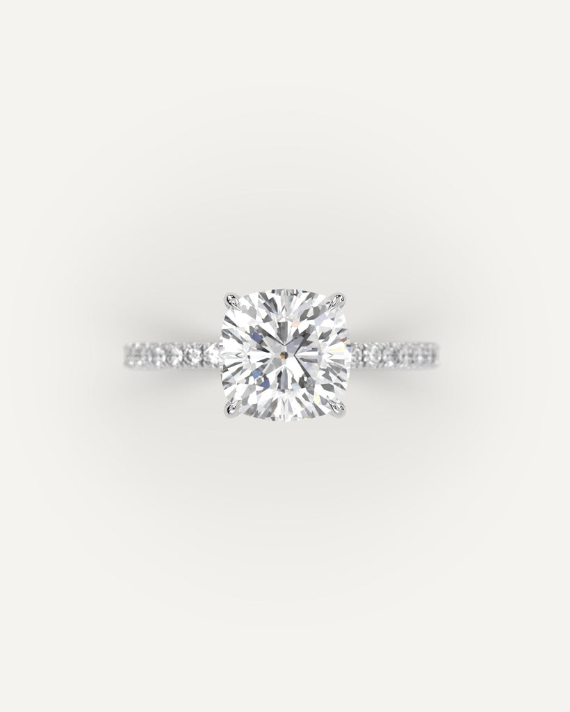 Cushion Diamond Ring Semi-Mount Platinum