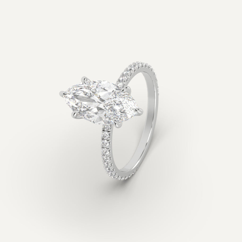 Platinum Pave Marquise Cut Diamond Ring Setting