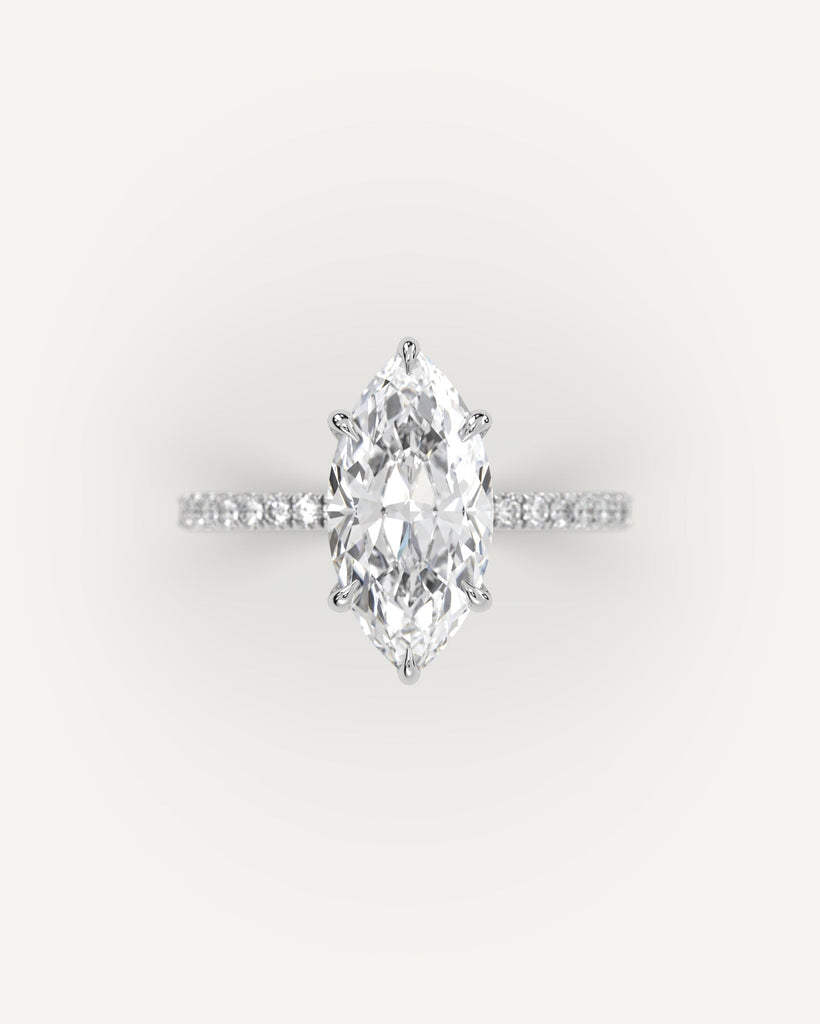 Marquise Diamond Ring Semi-Mount Platinum