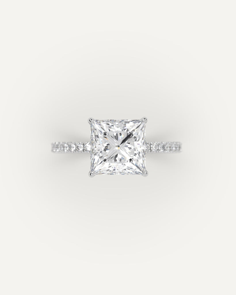 Princess Diamond Ring Semi-Mount Platinum