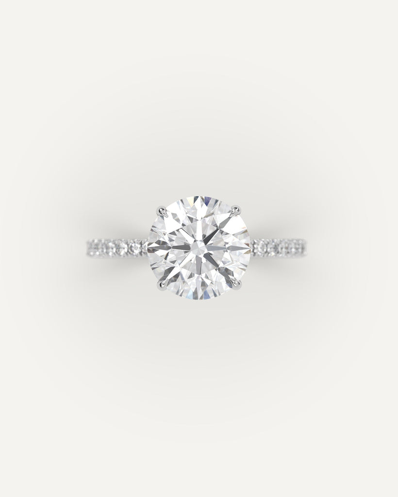 Round Diamond Ring Semi-Mount Platinum