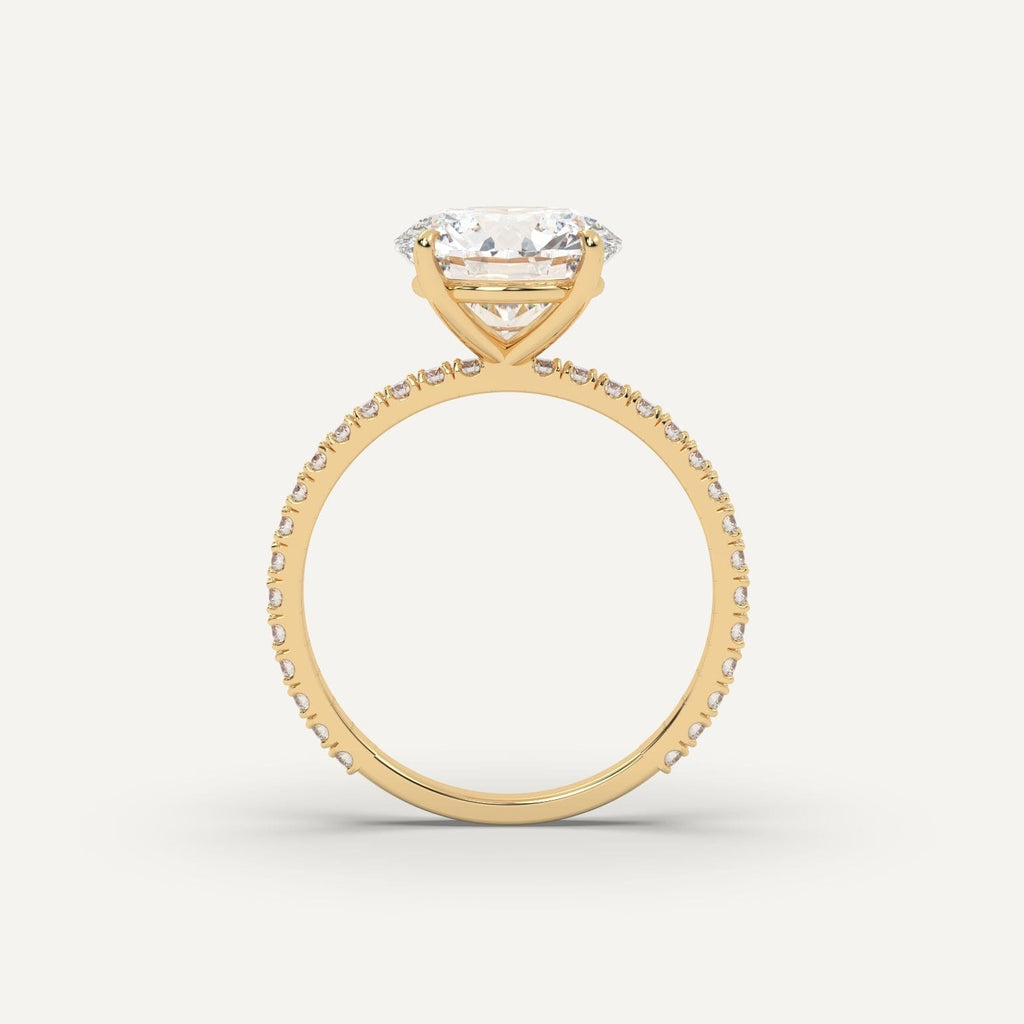 Round Diamond Ring Semi-Mount 14K Yellow Gold