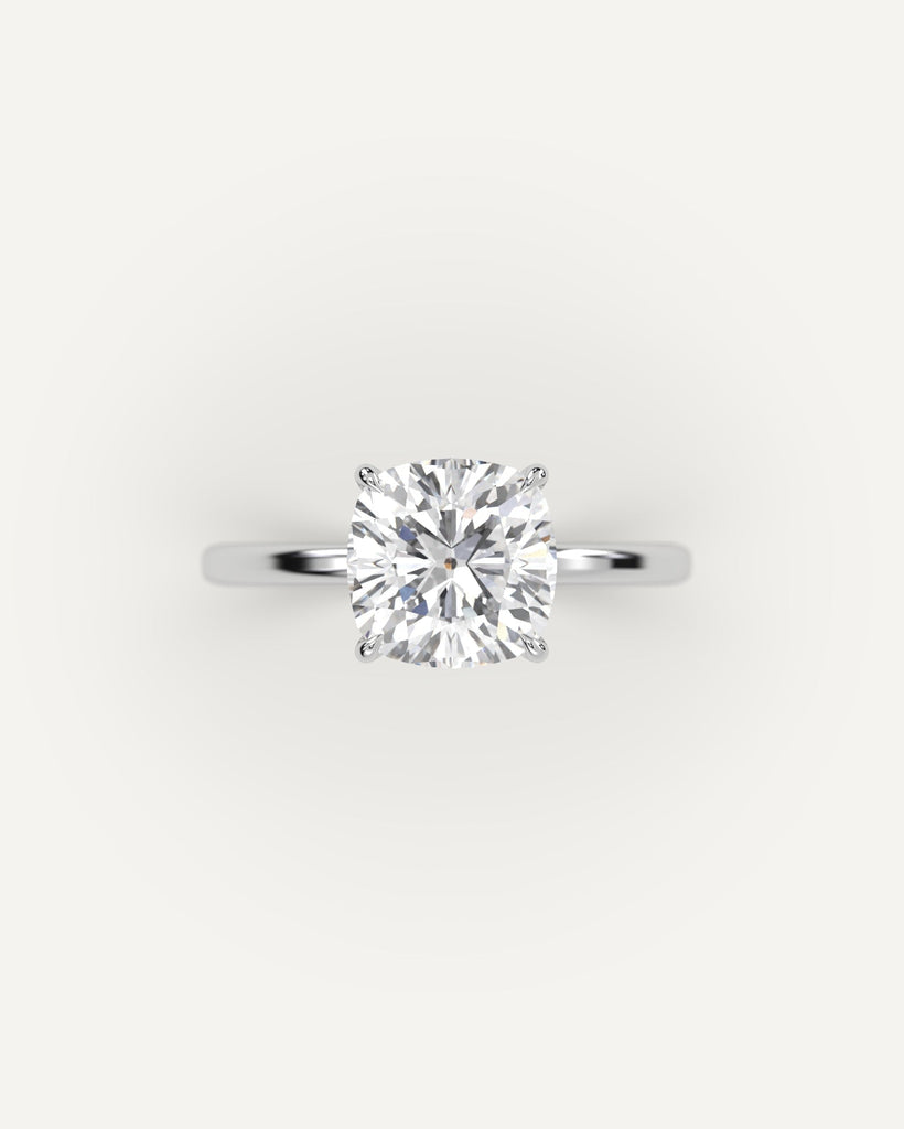 Cushion Diamond Ring Semi-Mount Platinum