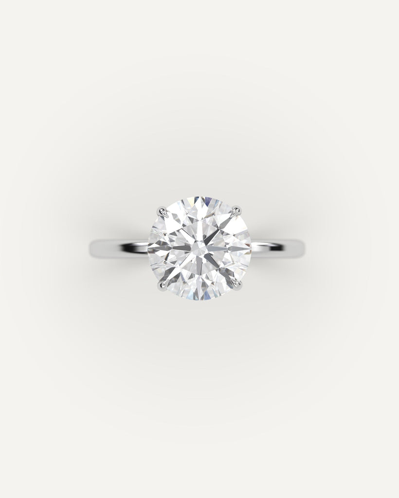 Round Diamond Ring Semi-Mount Platinum