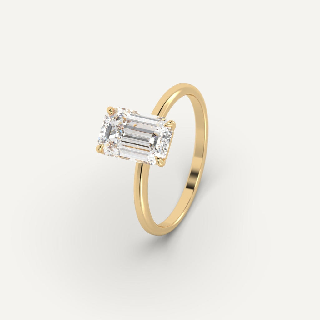 Engagement Ring Setting for Emerald Cut Diamonds