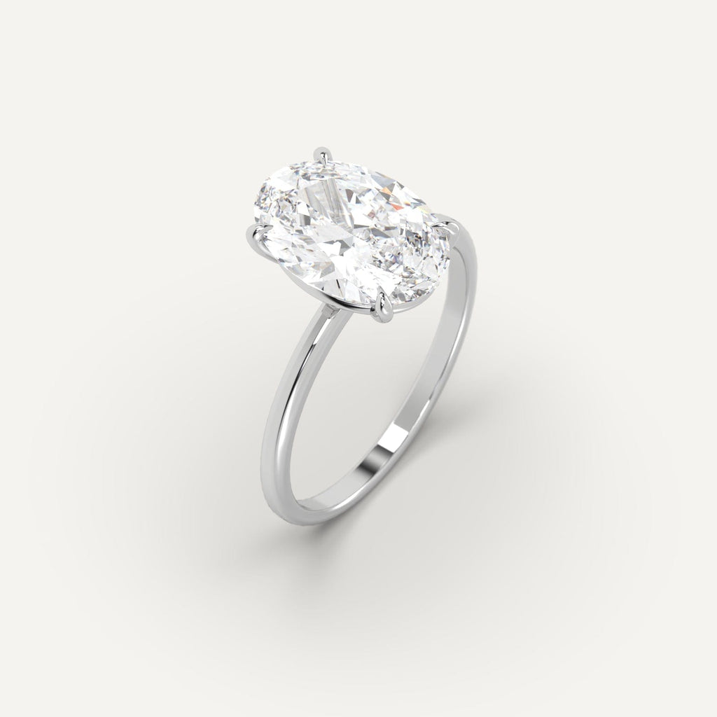 White Gold Whisper Thin Oval Cut Diamond Ring Setting