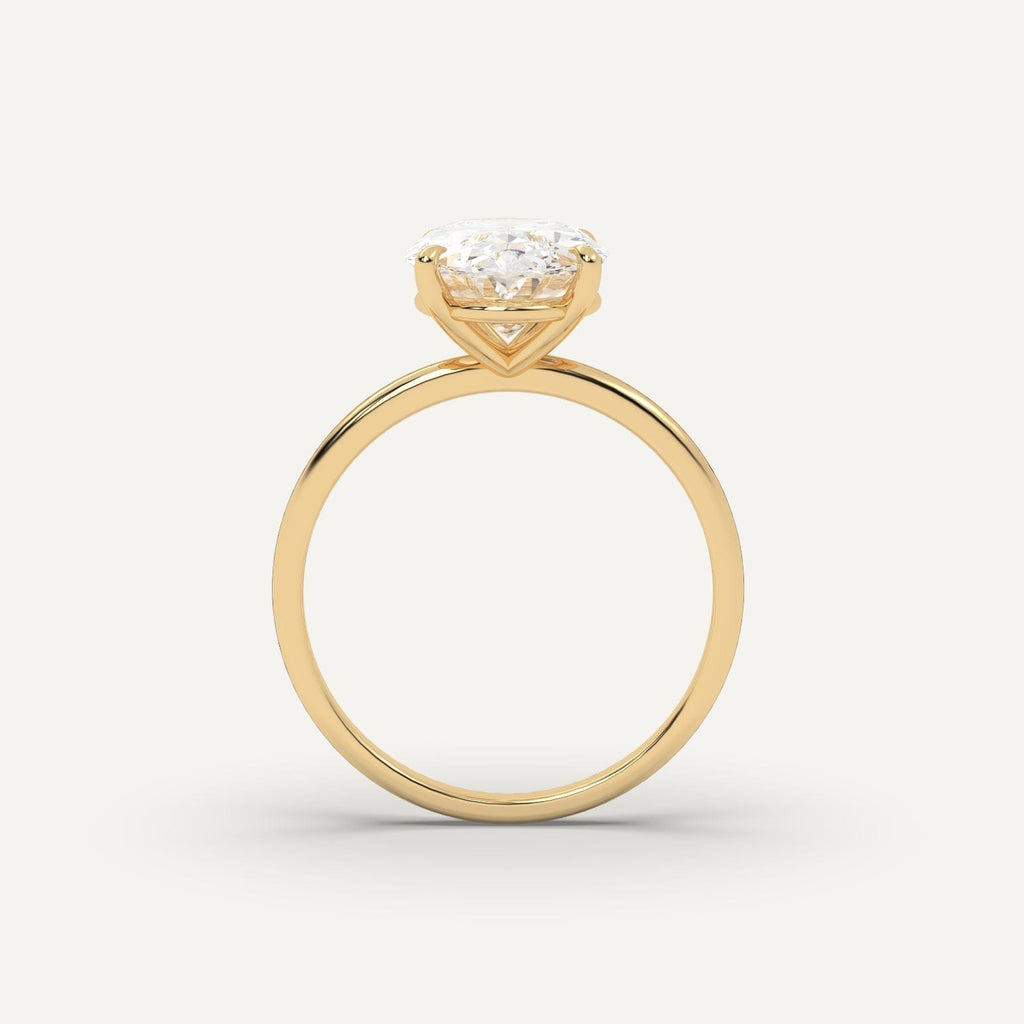 Oval Diamond Ring Semi-Mount 14K Yellow Gold